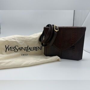 Yves Saint Laurent Ostrich Leg Leather Shoulder Bag